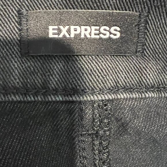 NWT Express Black Super High Rise Denim Maxi Skirt with slit, Size 8 - Picture 12 of 15